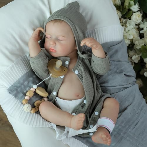 SCOM 20Inch Reborn Baby Girl Doll Soft Full Vinyl Body Bathable  Poseable Weighted Feel HandPainted Details with Gift Box  Accessories Ages 3 - Image 5