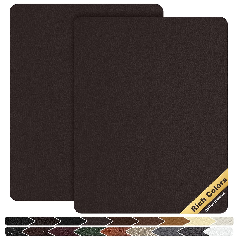 KING MOUNTAIN Leather Repair Patch2 Packs 9 x 11 Inches self Adhesive Leather Repair Tape for Damaged Leather Furniture Sofa SeatingCar Seats Leather GoodsDark Brown