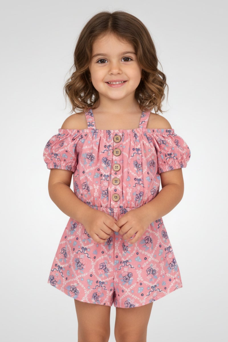 Nanette lepore Toddlers Girl 2 Pieces Two Tone Short Sleeve Playsuits, Multicolor - Image 1