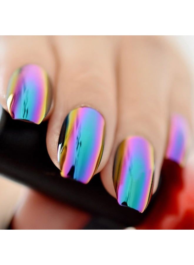 EchiQ Super Holographic Blue Purple Coffin Nails Mirror Chrome Square Ladies Fake Nails Quality Tips for fingers Z905 - Image 5