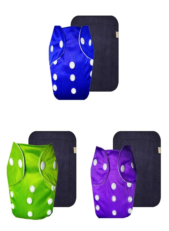 حفاضات قماشية دمبلدو لايت مع حشوة سوداء (عبوة من 3 قطع) | شعور بالجفاف والراحة | قابلة لإعادة الاستخدام والغسل | مناسبة للسفر | ضرورية للاستخدام اليومي | من 3 أشهر إلى سنتين | للجنسين - Image 1