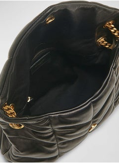 ایو سن لوران حقيبة كتف لوو بافر توي YSL من الجلد المبطن  - Image 3