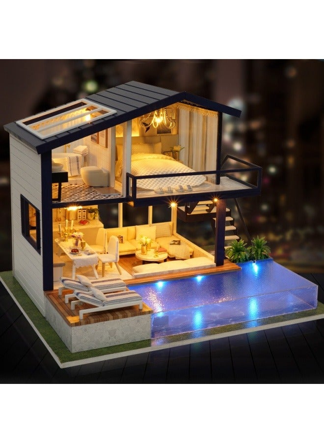 general Handmade diy hut wooden building model time apartment girl toy birthday gift - Image 2