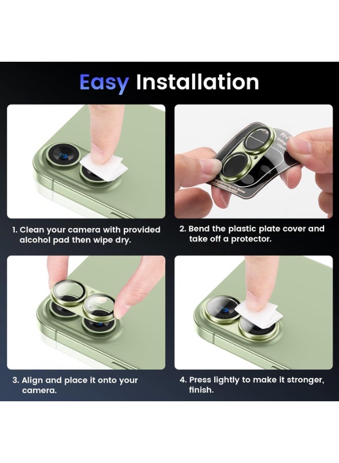 ACLIX Camera Lens Protector for iPhone 17, Shatterproof, Ultra-thin Aluminum Alloy Ring, Camera Lens Protective Film, (Sage Green) - Image 5