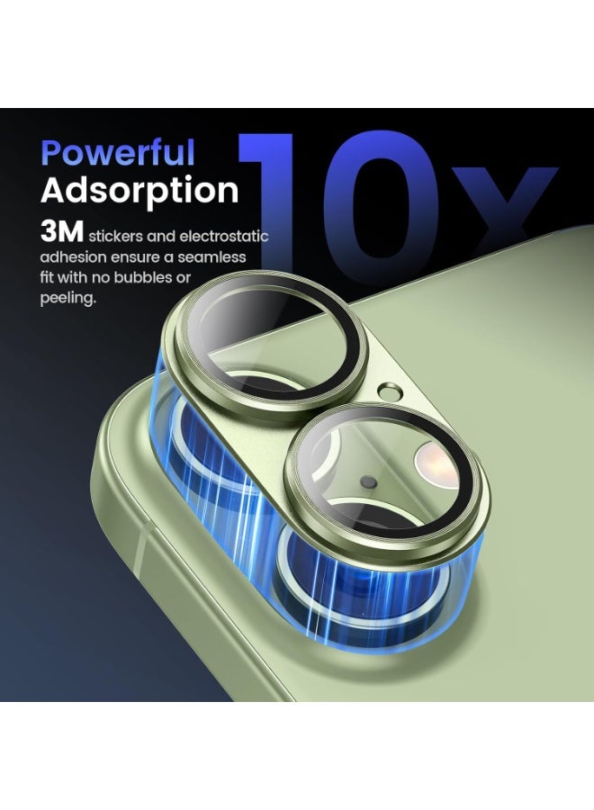 ACLIX Camera Lens Protector for iPhone 17, Shatterproof, Ultra-thin Aluminum Alloy Ring, Camera Lens Protective Film, (Sage Green) - Image 3