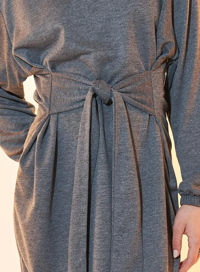 Take Two Belted Knit Midi Dress