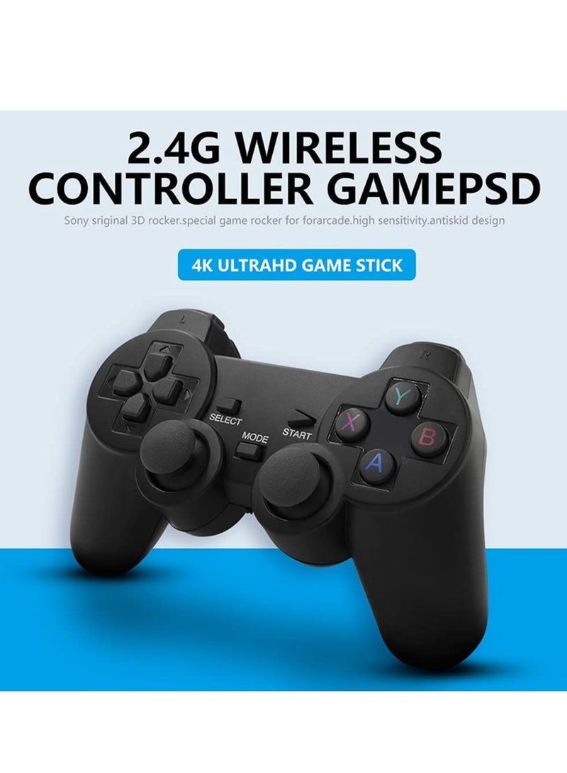 Integrated retro 4K game console with dual 2.4G wireless controllers, plug-and-play video game stick, built-in 3,500 games, 9 classic emulators, high-definition HDMI output for TV (64G, 10000+ games) - Image 4