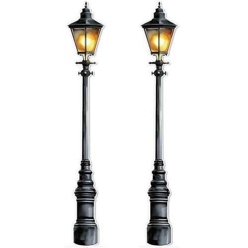 Honoson 2 Pcs 6 Tall Mardi Gras Lamp Post Cardboard Cutouts Winter Vintage Life Size Lamppost Photo Props New Orleans Carnival Street Light Wall Decorations for Masquerade Party Backdrop Home Decor - Image 1