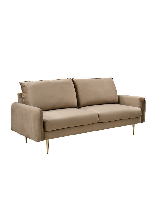 DANUBE HOME Capricio 3 Seater Fabric Sofa Modern Design Three Seat Sofas Comfortable Living Room Furniture - Light Brown  - Image 1