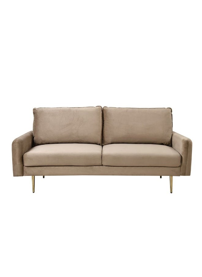 DANUBE HOME Capricio 3 Seater Fabric Sofa Modern Design Three Seat Sofas Comfortable Living Room Furniture - Light Brown  - Image 2