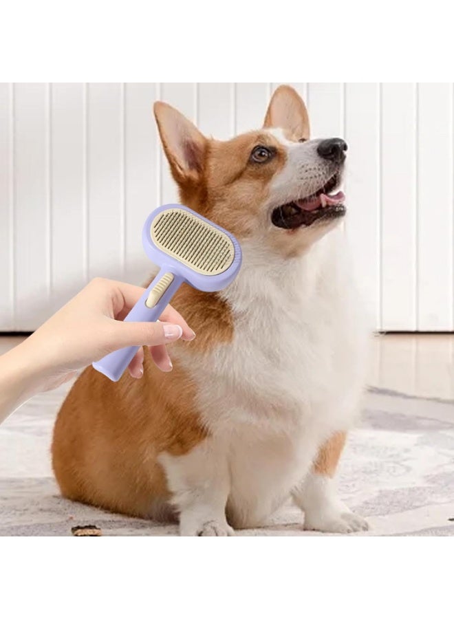 Meetion Cat Grooming Brush,Quick Cleaning Brush | Ergonomic Dog Shredding Brush, Multifunctional Pet Brush Supplies For Shedding Dog Hair - Image 3