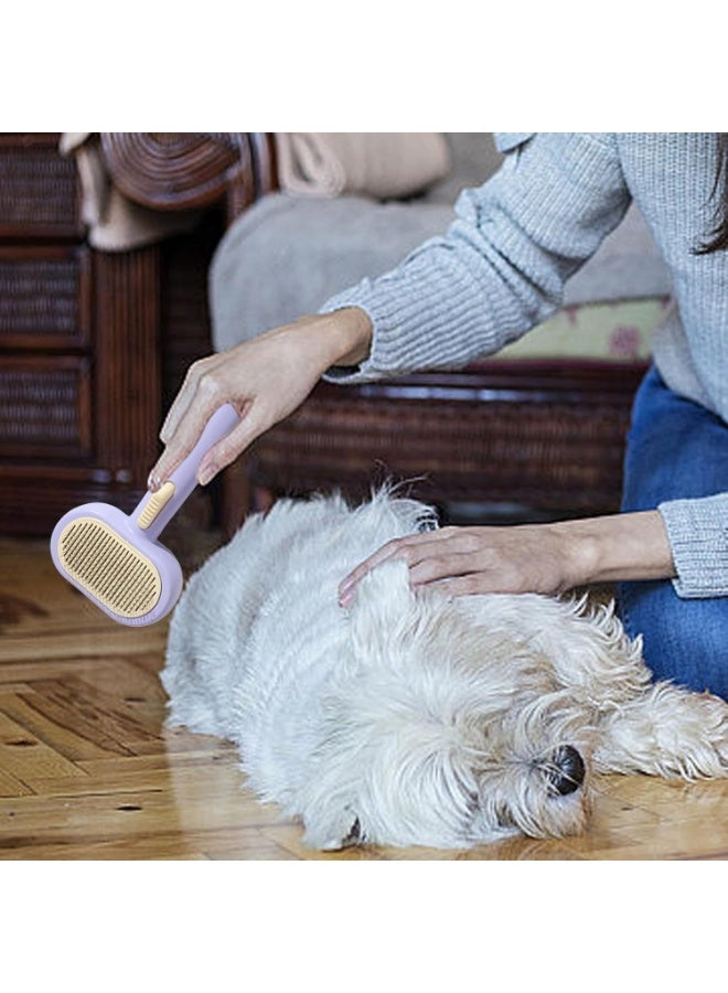 Meetion Cat Grooming Brush,Quick Cleaning Brush | Ergonomic Dog Shredding Brush, Multifunctional Pet Brush Supplies For Shedding Dog Hair - Image 2