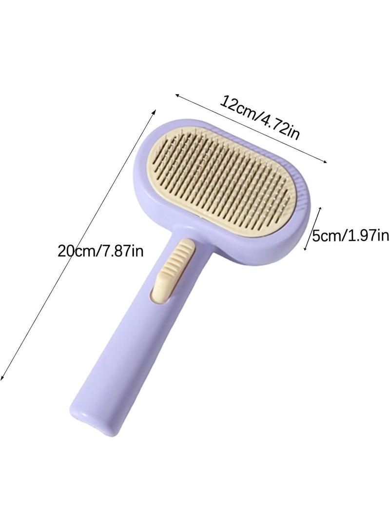 Meetion Cat Grooming Brush,Quick Cleaning Brush | Ergonomic Dog Shredding Brush, Multifunctional Pet Brush Supplies For Shedding Dog Hair - Image 5