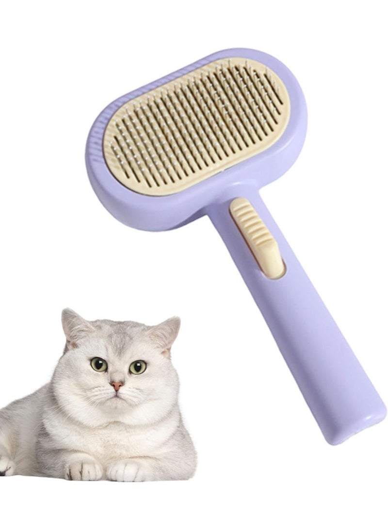 Meetion Cat Grooming Brush,Quick Cleaning Brush | Ergonomic Dog Shredding Brush, Multifunctional Pet Brush Supplies For Shedding Dog Hair - Image 1