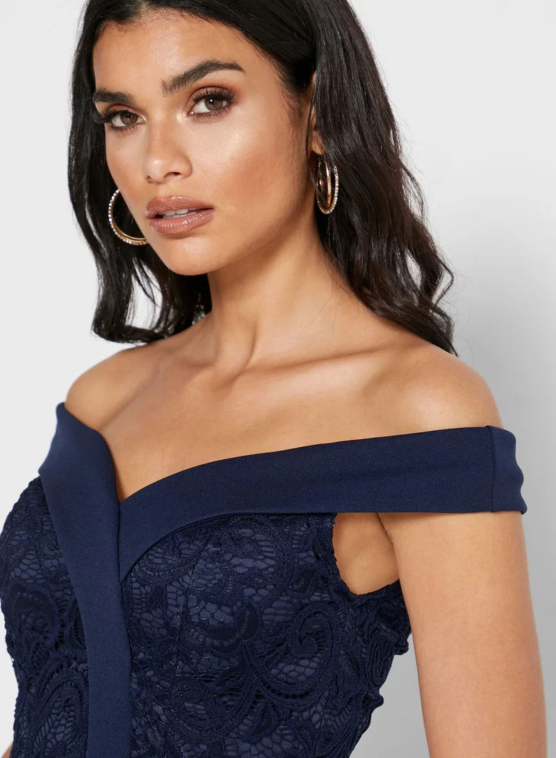 QUIZ Lace Bardot Dress