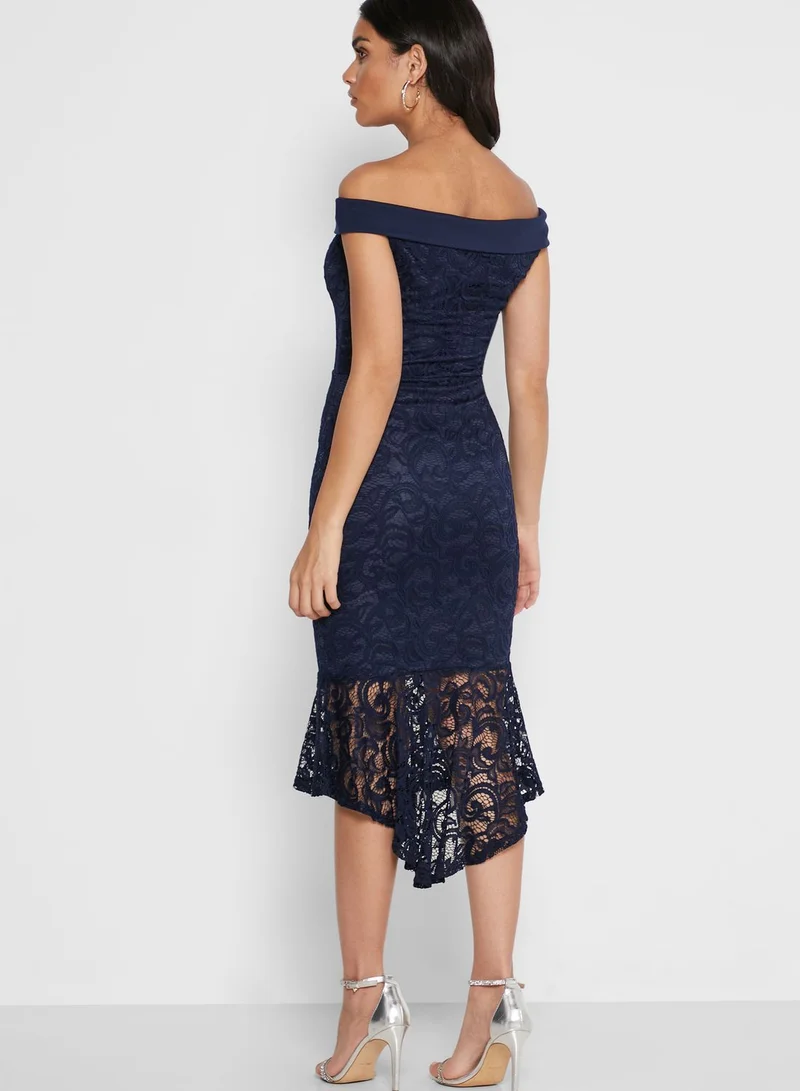 QUIZ Lace Bardot Dress