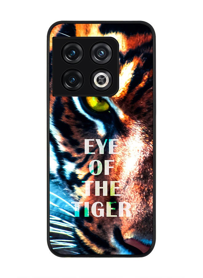 Stylizedd Rugged Black edge case for OnePlus 10 Pro 5G Slim fit Soft Case Flexible Rubber Edges Anti Drop TPU Gel Thin Cover - Eye Of The Tiger  - Image 1