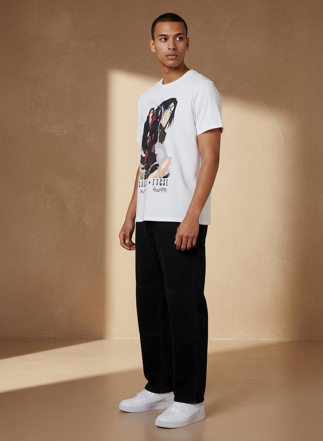SP Characters Men Regular Fit Crew Neck Short Sleeves Sasuke Itachi Print T-shirt - Image 2