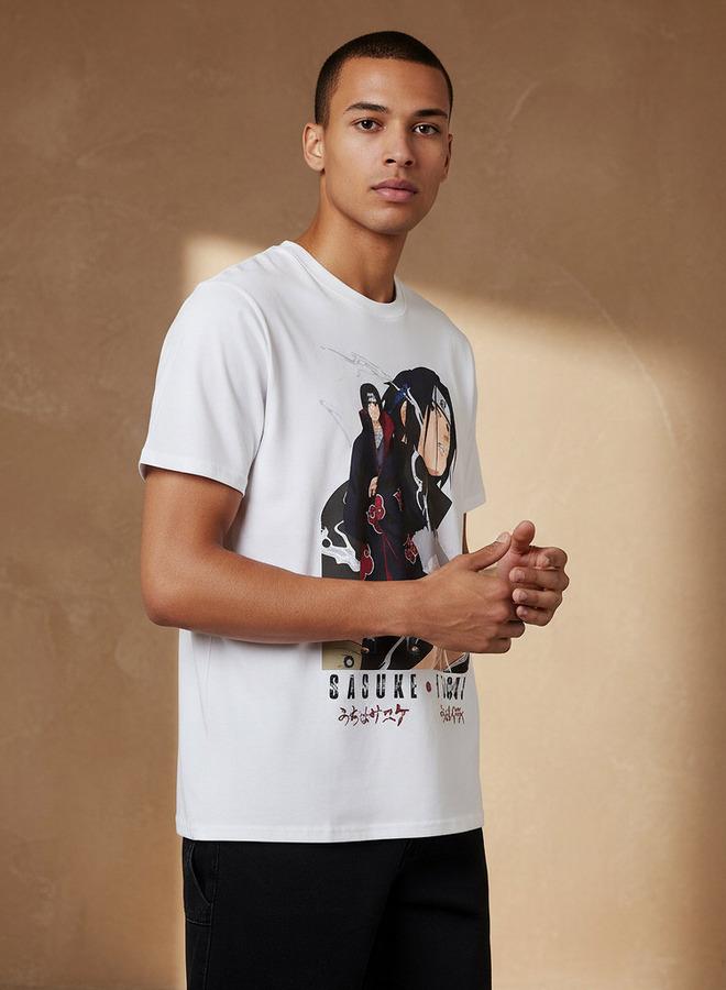 SP Characters Men Regular Fit Crew Neck Short Sleeves Sasuke Itachi Print T-shirt - Image 1