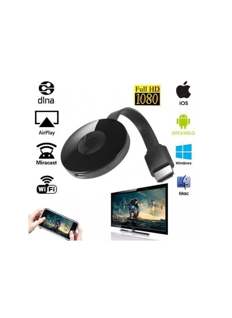 eZCast Screen Mirror Wireless Display Dongle HDMI WiFi Portable 4K Streaming Video TV Receiver Adapter Chrome EzCast AnyCast Black