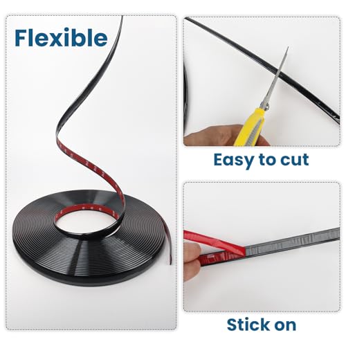 Yskzyz Flexible Wall Molding Trim Self Adhesive Mirror Tape Border 0.4 * 0.1in Peel and Stick Trim for Wall Tile Edges Kitchen Backsplash Floor Mirrior Frame Decor(9.8 Ft) - Image 4