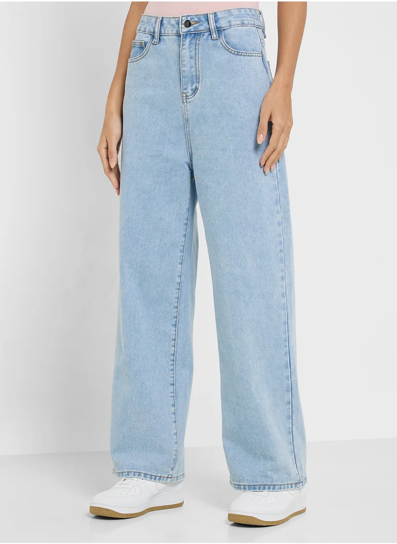 Ginger High Rise Wide Leg Jeans