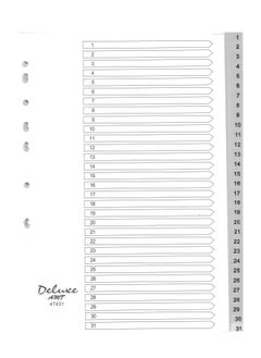 Deluxe Amt 5-Piece 31 Tab Plastic Divider Grey  - Image 2