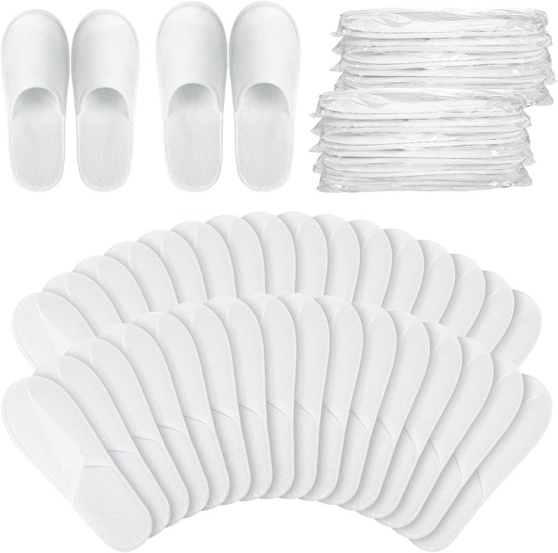 Satinior 60 Pairs Spa Slippers Unisex Disposable Hotel Guest House Slippers for Spa Party Guest Home Hotel Travel White NonSlip Slipper Two Size Fits Most Men and Women 11 Inch 105 Inch