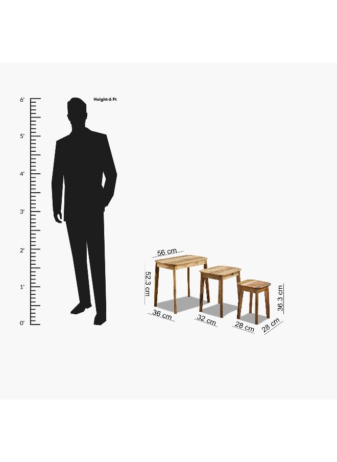 Rove Solid Wood Nest of Tables - Set of 3