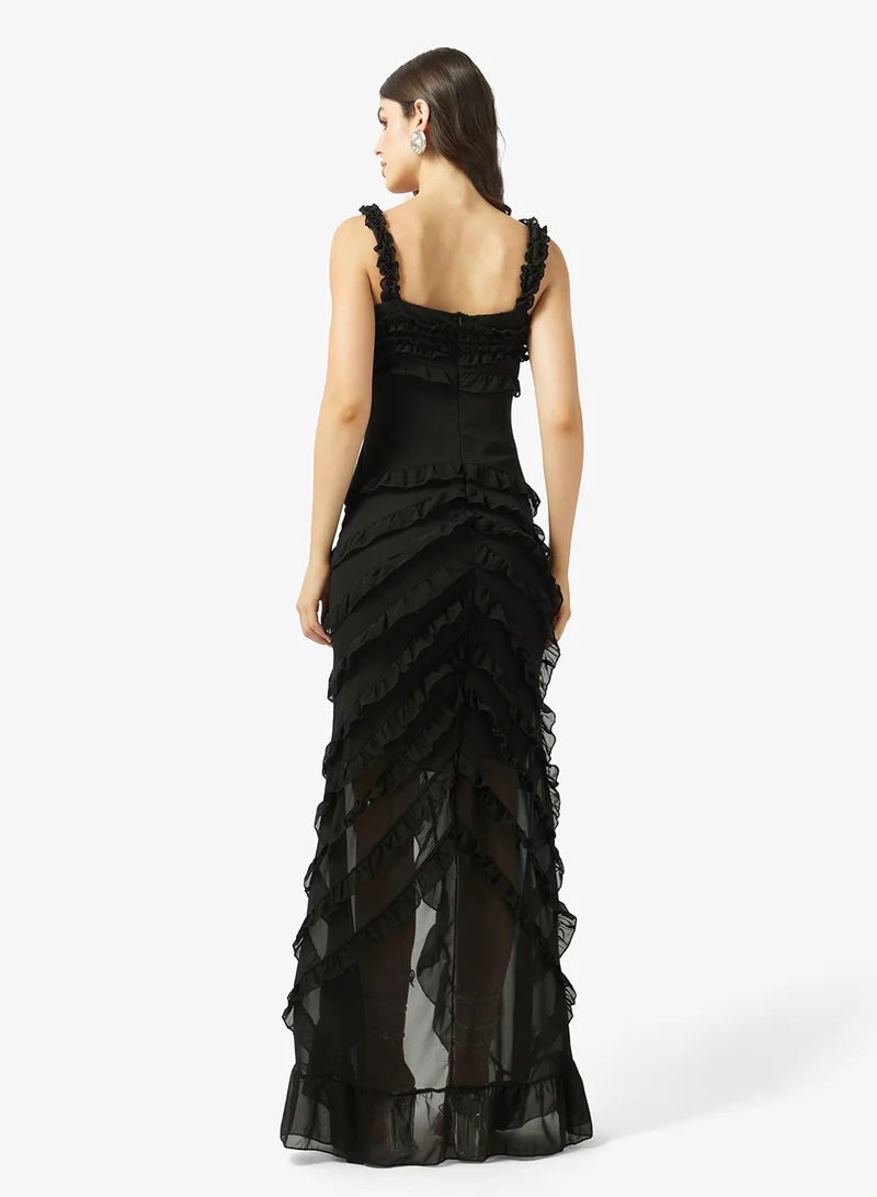 ايلا فستان مكشكش بكتف مكشوف