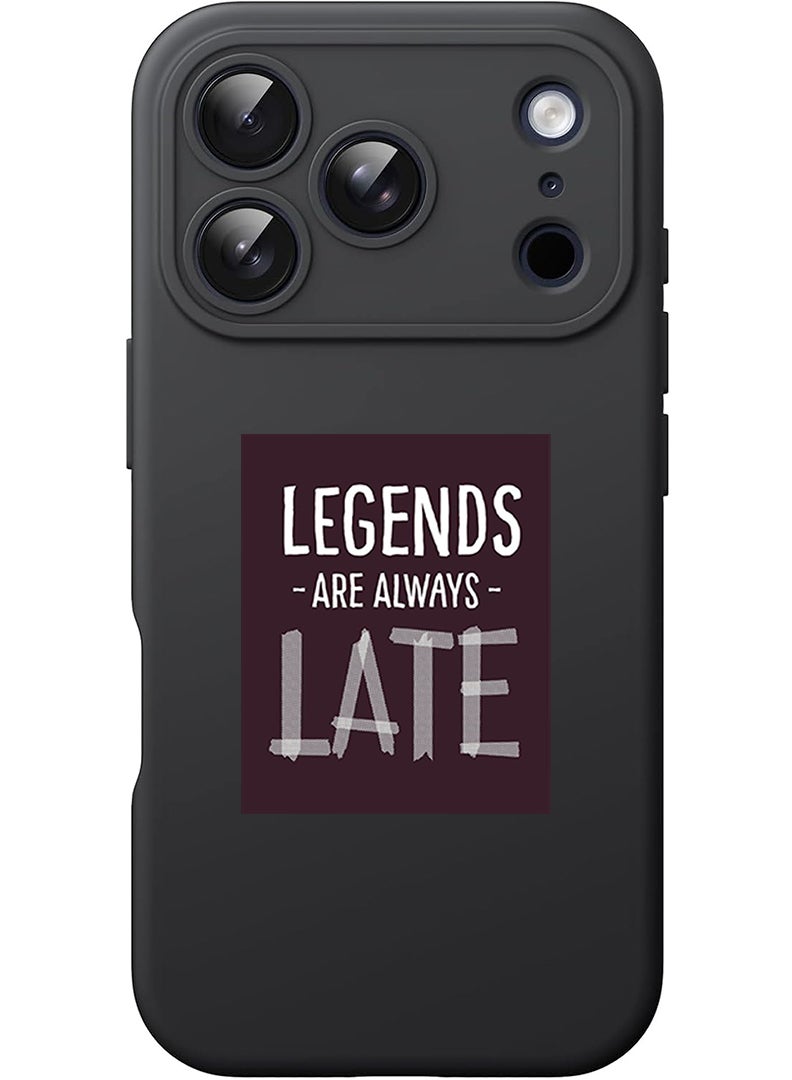 Theodor Protective Slim Fit Case Liquid Silicone Cover with Full Body Protection Anti-Scratch Shockproof Case For Apple iPhone 17 Pro (Black) legends are always late - Image 1