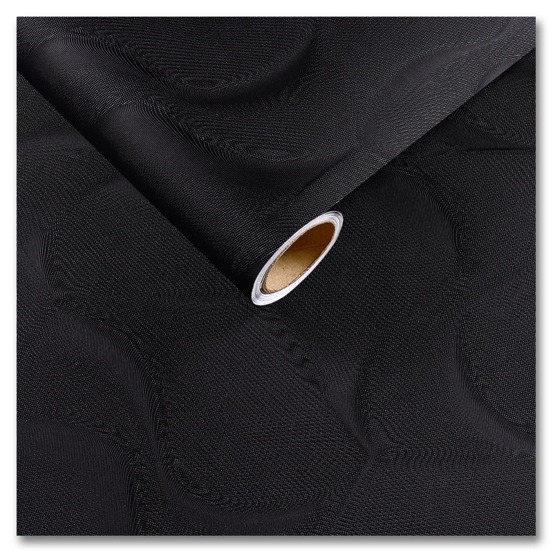 CRE8TIVE Black Wallpaper Peel and Stick Modern Black Contact Paper for Cabinets and Drawers 12"x80" 3D Geometric Textured Wallpaper Removable Self Adhesive Vinyl Wall Paper for Bedroom Bathroom Walls - Image 1