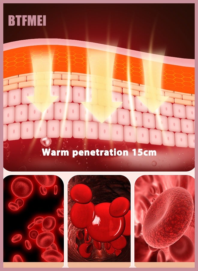 BTFMEI Portable Cordless Heating Pad for Menstrual Cramps Relief ，Warmer Belt, Warmer Belt, Heated Massage Warmer Belt, Vibrating Heat Kneader with 3 Heat Levels and 4 Vibration Massage Modes Portable Electric Fast Heating Belly Wrap Belt  - Image 5