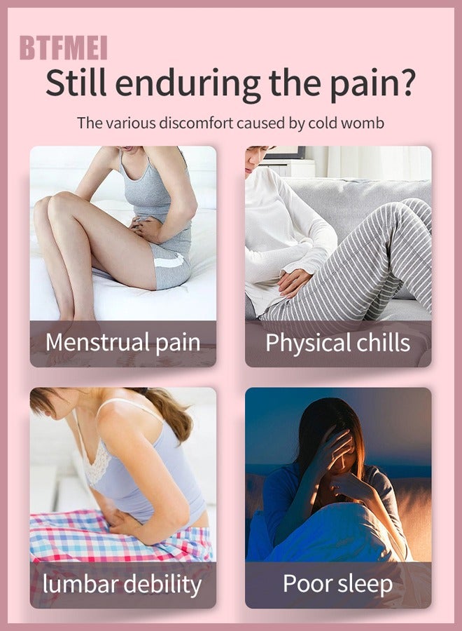 BTFMEI Portable Cordless Heating Pad for Menstrual Cramps Relief ，Warmer Belt, Warmer Belt, Heated Massage Warmer Belt, Vibrating Heat Kneader with 3 Heat Levels and 4 Vibration Massage Modes Portable Electric Fast Heating Belly Wrap Belt  - Image 3