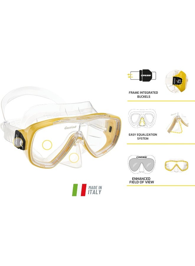 Cressi Adult Wide View Comfortable Snorkeling Mask & Snorkel - Onda & Mexico: made in Italy - Image 2