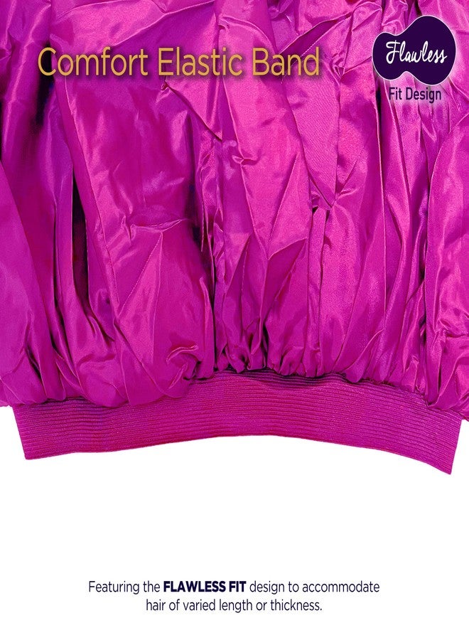 Donna Super Jumbo Day & Night Cap Silk Bonnet for Women, Satin Bonnet for Sleeping Hair Cap Shower Cap for Women Pink - Image 4