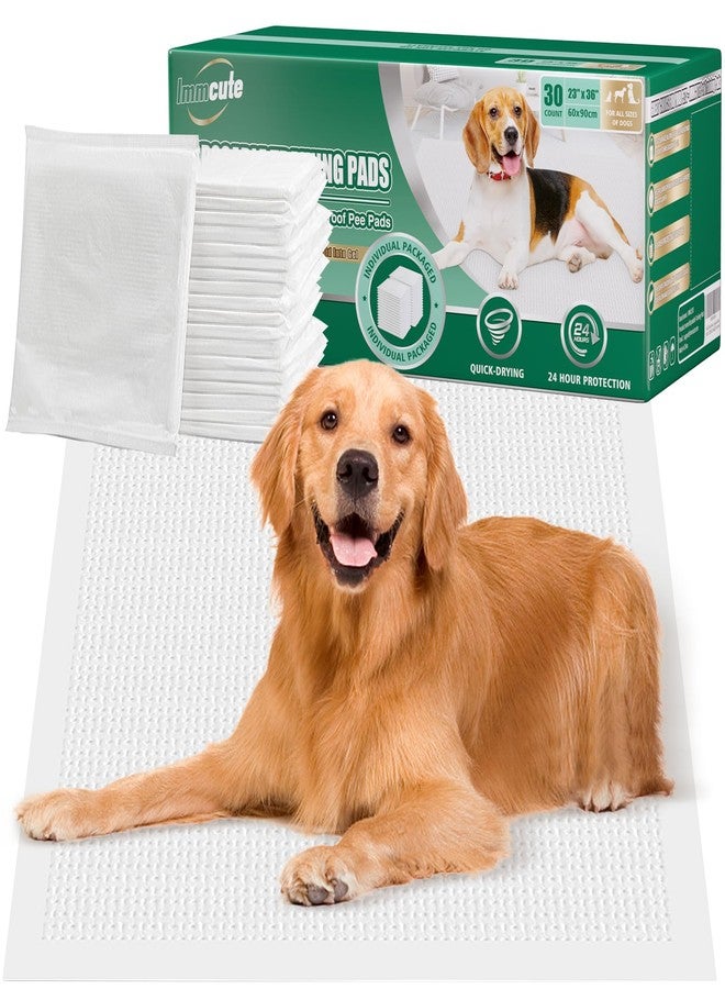 IMMCUTE Dog Pee Pads Extra Large 23"X36", 30Count, XL Puppy Pads Super Absorbent & Leak-Proof, Disposable Potty Training Pads, 6-Layer with Quick-Dry for Puppies | Doggie| Cats | Rabbits - Image 1