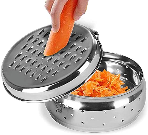 Ladila Stainless Steel Kitchen Cheese Carrots Potato Cucumber Grater with Container Box Silver - Image 5