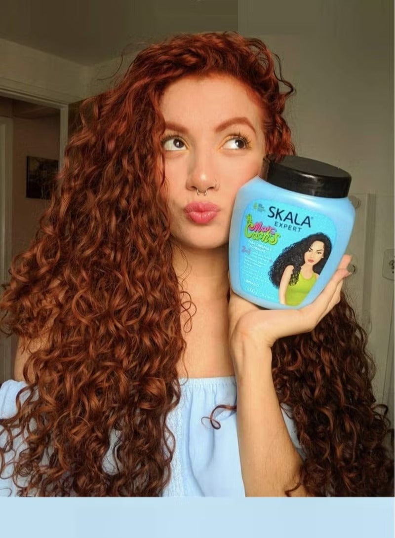 سكالا كريم تصفيف وعلاج الشعر 2 في 1، د-بانثينول، زيت الخروع وزبدة الشيا، للشعر المجعد والمموج الاصلي- 1000 جرام - Image 3