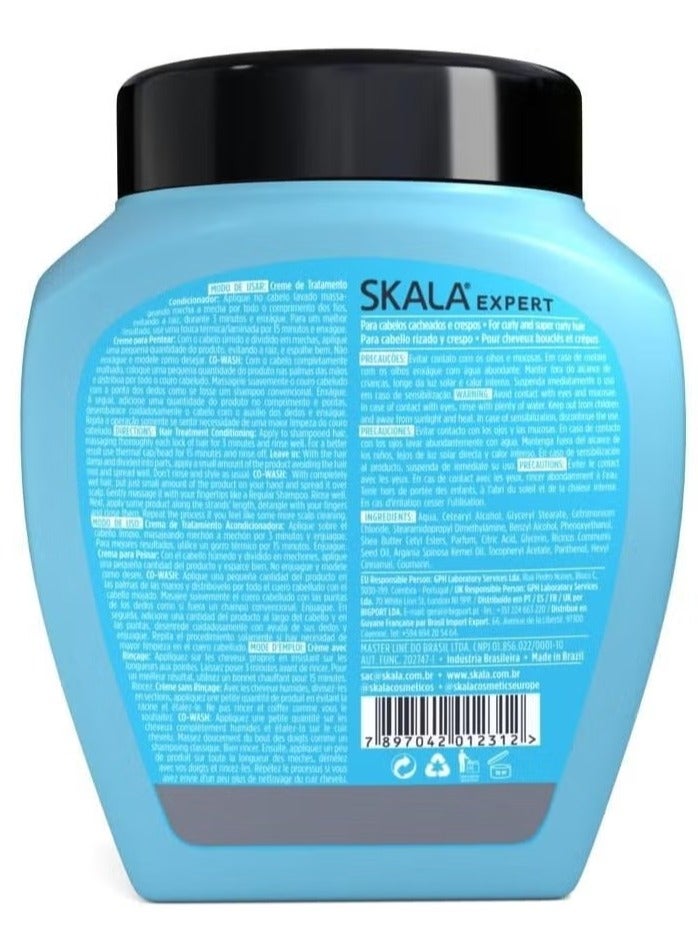 سكالا كريم تصفيف وعلاج الشعر 2 في 1، د-بانثينول، زيت الخروع وزبدة الشيا، للشعر المجعد والمموج الاصلي- 1000 جرام - Image 2