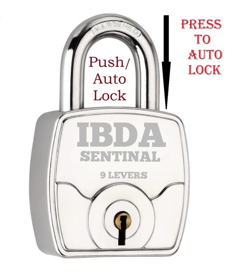 IBDA Lock with 20 Keys | Lock with Multiple Keys | Lock and Keys | Push/auto Lock | High Security Steel Body Lock | Lock for Home, Shutter, gate, Door, Channel, Shop, School, Flat, Warehouse, etc. - Image 3