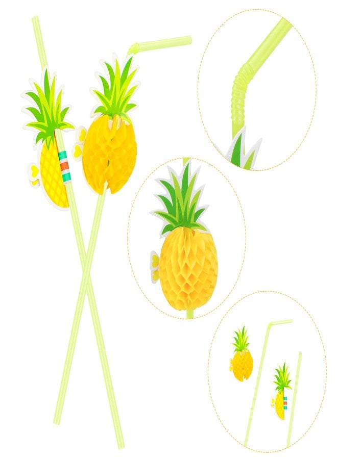 Hysagtek 50 Pcs Pineapple Straws Pineapple Drinking Straws Tropical Straws Cocktail Straws Hawaiian Straws for Luau Party, Pool Party, Birthday Party, Hawaiian Party Tableware Decorations Supplies - Image 5