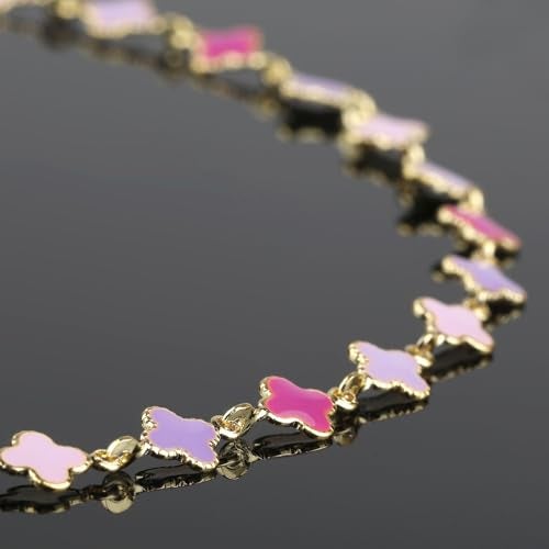 YOUBEIYEE 9.8 Feet Four Leaf Clover Chain for Jewelry Making Purple Enamel Leaf Chains Bulk on Spool Jewelry Supplies Findings - Image 5