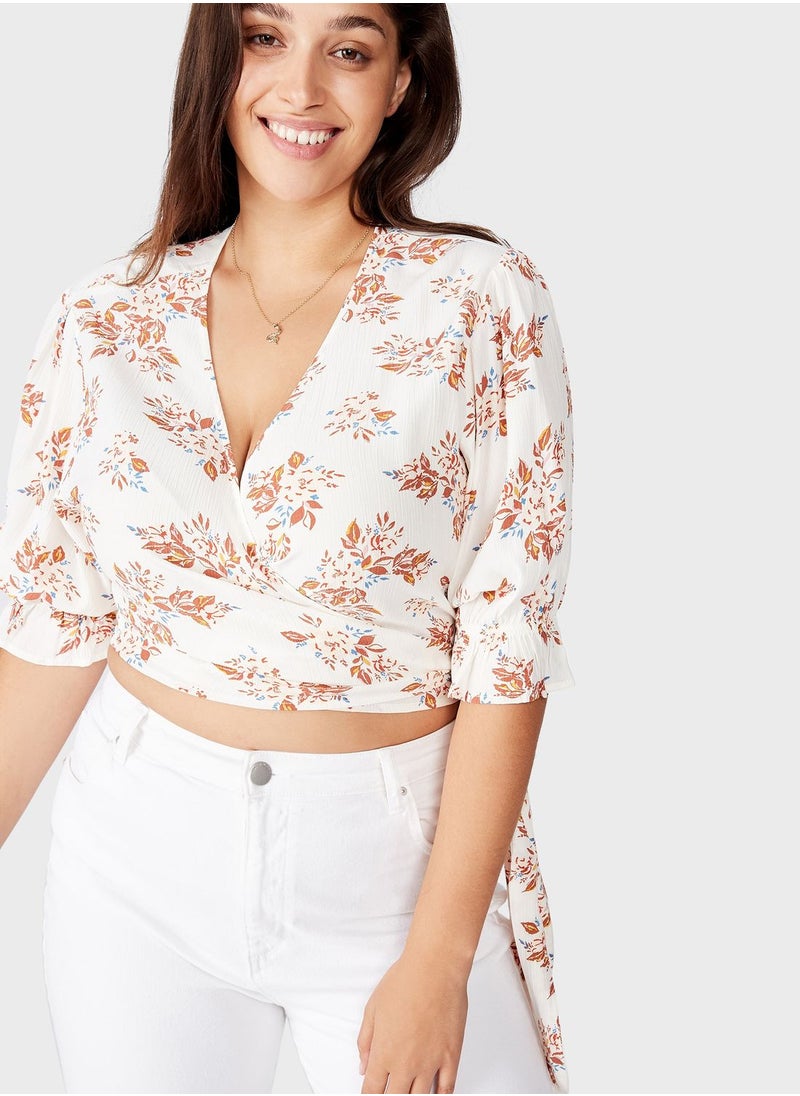 Cotton On Curve - Tie Waist Wrap Top - Image 1