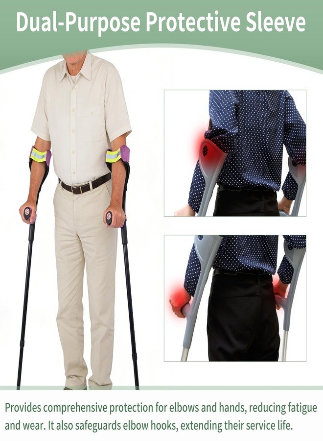OUWERALL Forearm Crutch Pads and Hand Grip Covers, For Arm Crutches, Forearm Crutches Accessories, Hand Grip & Elbow Protection Sleeve Pads for Crutches, Shock-Absorbing Forearm Support, Anti-Slip Comfort Fit for Small to Medium Hands, Dark Purple - Image 5