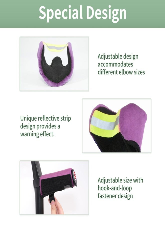 OUWERALL Forearm Crutch Pads and Hand Grip Covers, For Arm Crutches, Forearm Crutches Accessories, Hand Grip & Elbow Protection Sleeve Pads for Crutches, Shock-Absorbing Forearm Support, Anti-Slip Comfort Fit for Small to Medium Hands, Dark Purple - Image 4