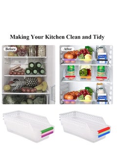 Y&D Fridge Storage ELECDON Refrigerator Storage Organizer Bins Fruit Handled Kitchen Collecting Box Basket Rack Stand Container Food container Tray baskets 6 Pack Random Color  - Image 3