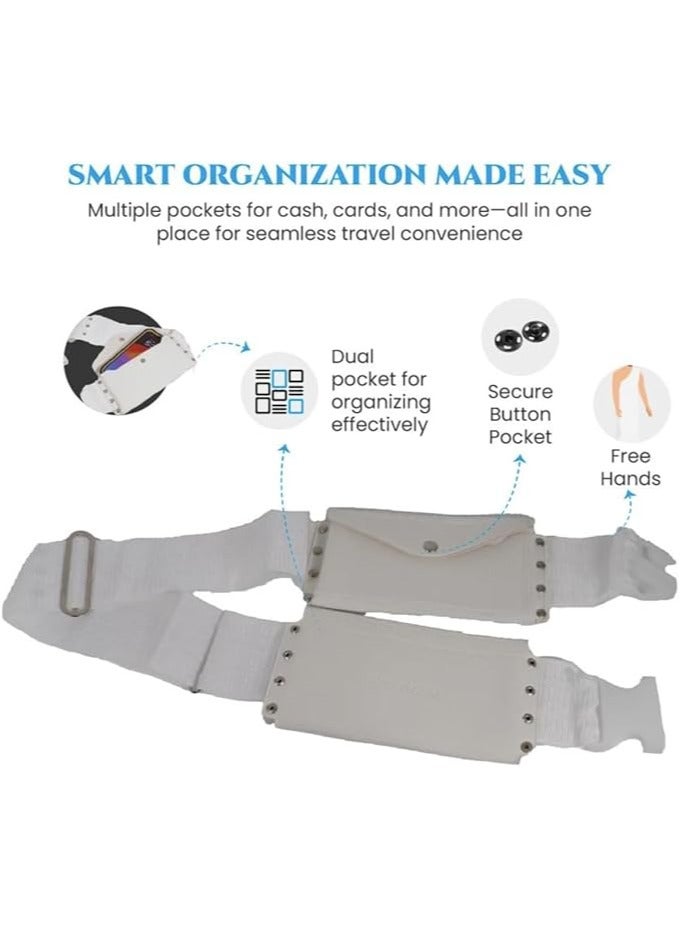 REBENUO The Ihram belt for Hajj and Umrah, very large size, white color - 130 cm long - Image 3