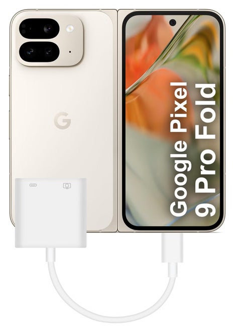 USB-C Camera Adapter for Google Pixel 9 Pro Fold – Plug and Play 3.0 OTG Adapter with Charging Port, Supports Card Reader, USB Flash Drive, Keyboard, and Mouse – White