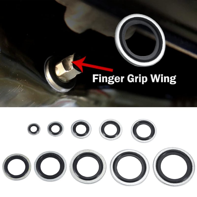 BUSY-CORNER 156 Pieces Bonded Seal Dowty Washer,Automotive Self-Centred Dowty Seal Gasket Assortment,10 Metric Sizes,from M6 to M24 (Metric) - Image 5